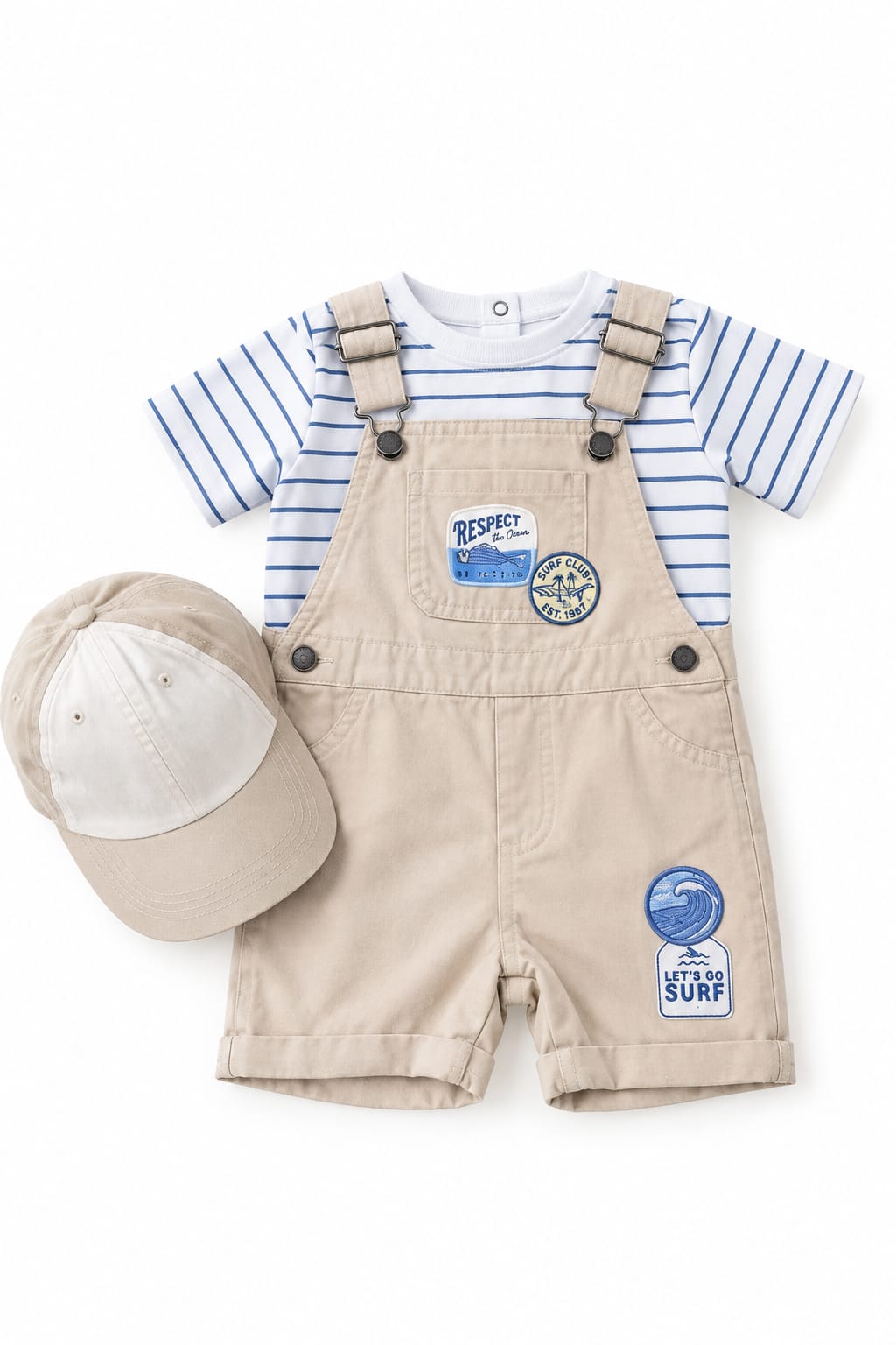 Jardineira Masculina Brim tres peças 